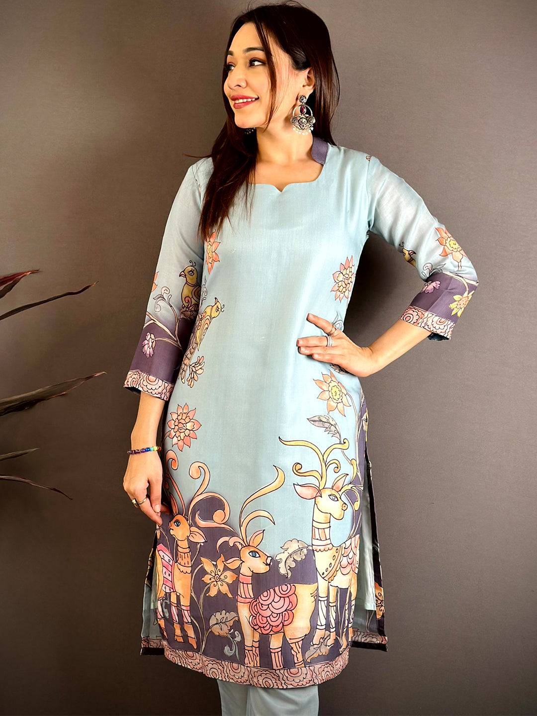 Classic Half Collar Mul Kurti