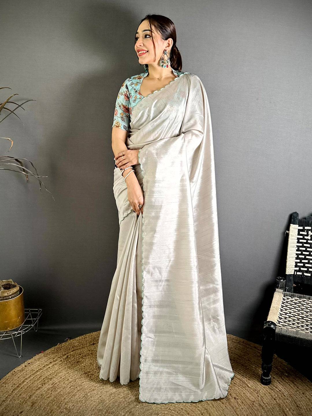 Exclusive Resham Cutwork Tussar Silk Saree