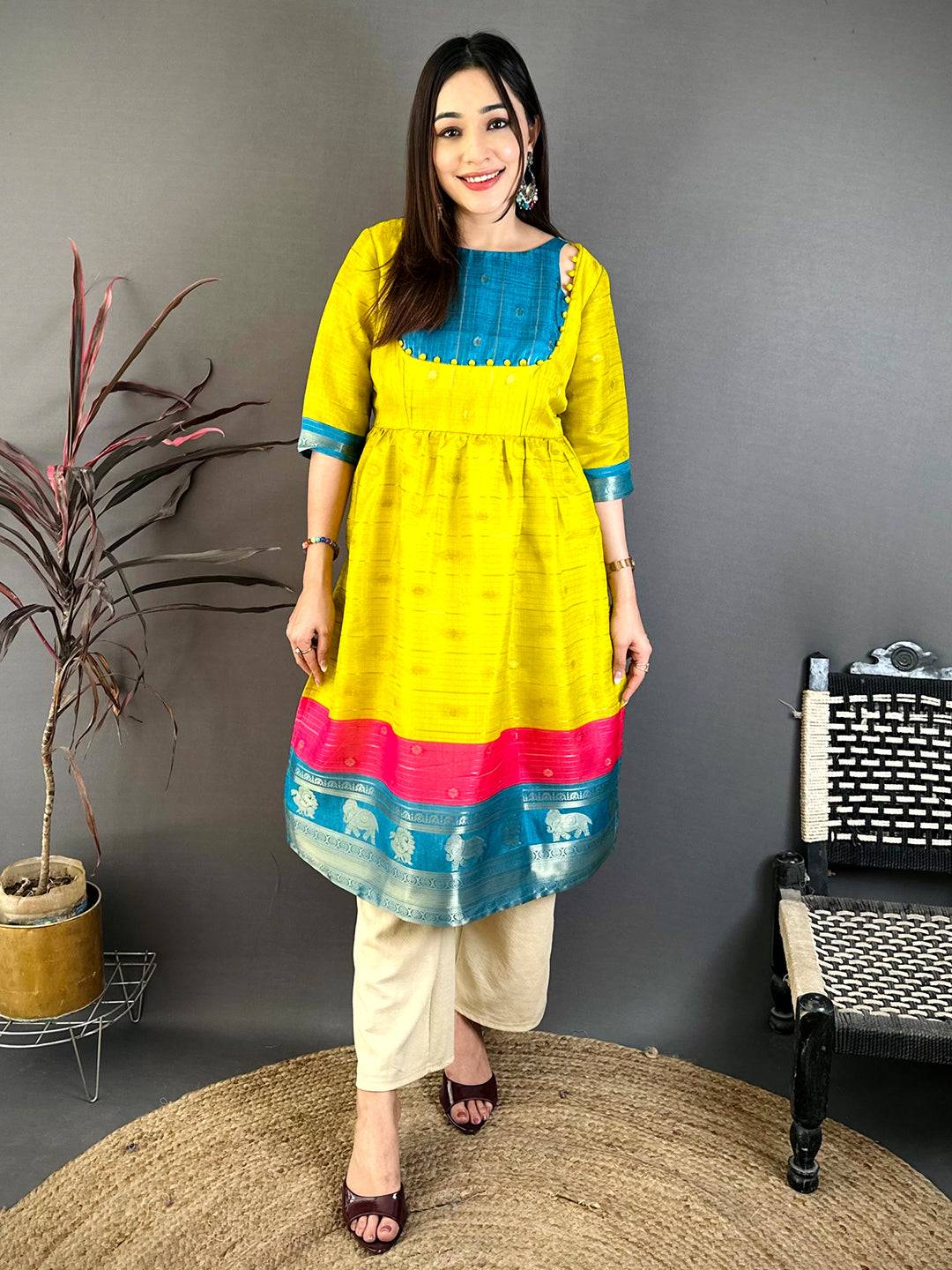 Royal Kota Doriya Boat Neck Kurti