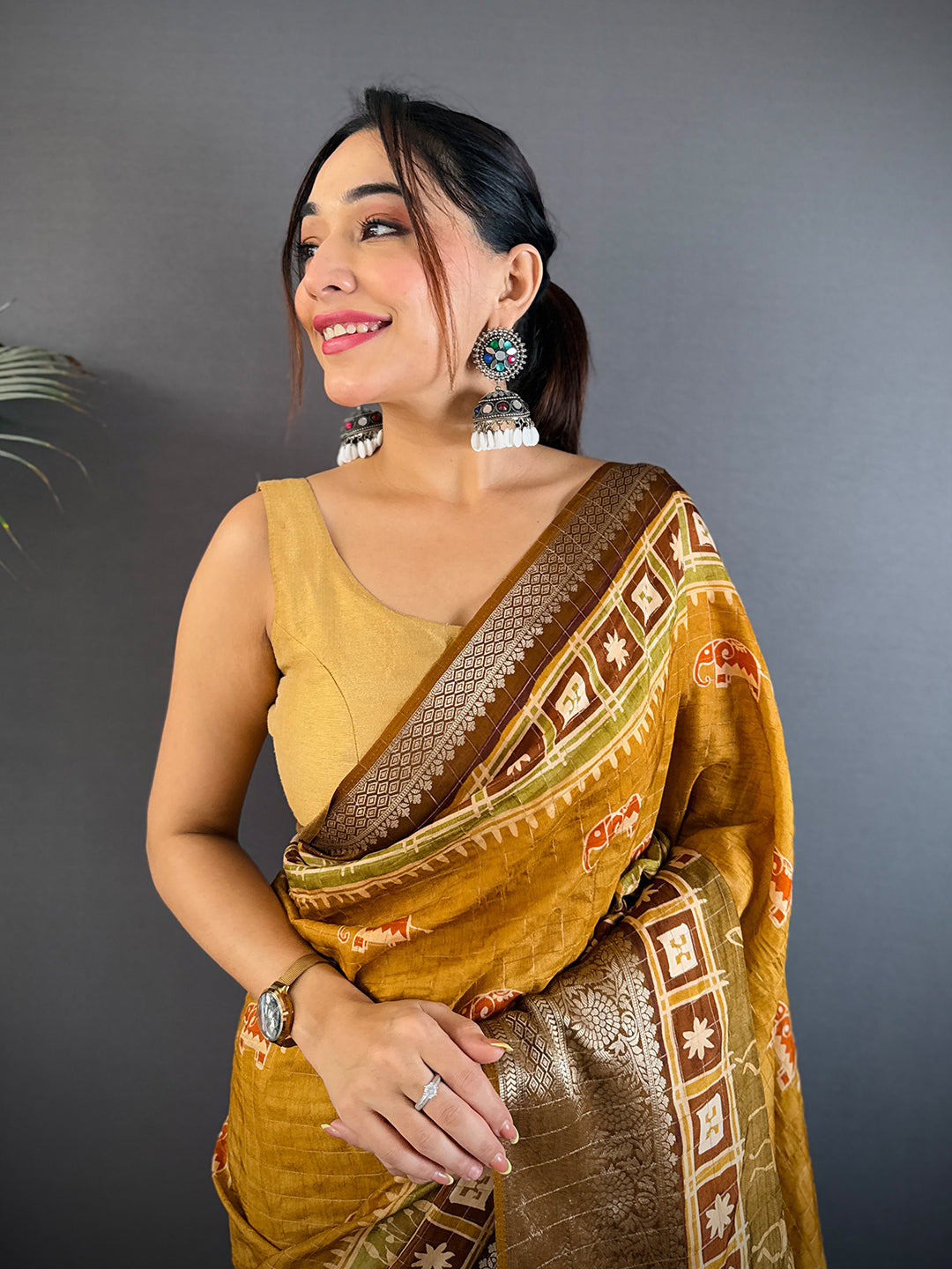Radiant Viscose Kalamkari Printed Saree