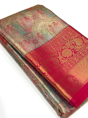 Dharmavaram silk saree with intricate gold zari work
