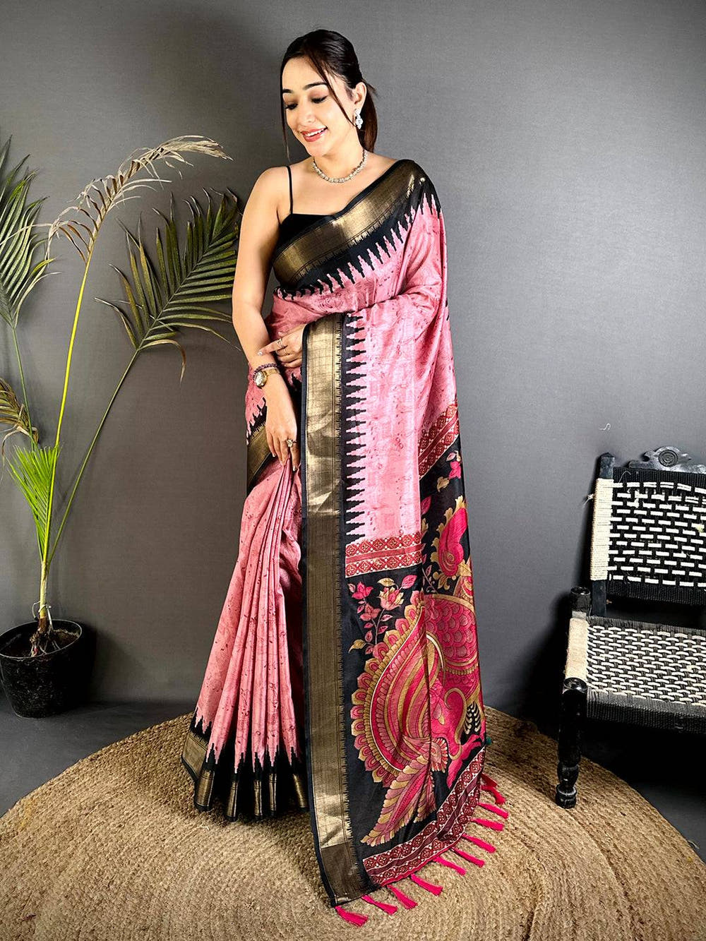 Majestic Kalamkari Dola Silk Saree


