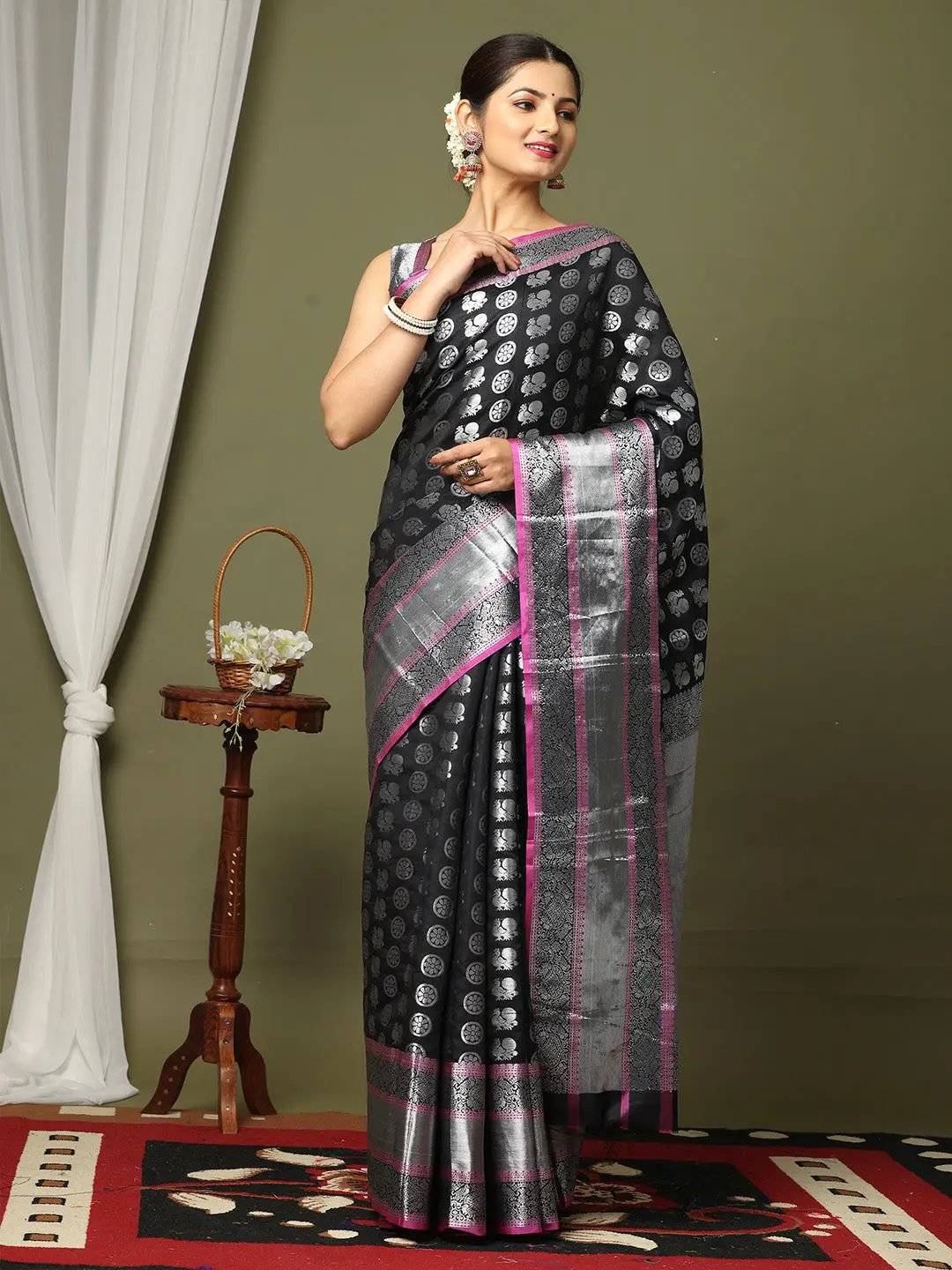 Kanjivaaram Soft Silk Saree With Zari More Silkka work 