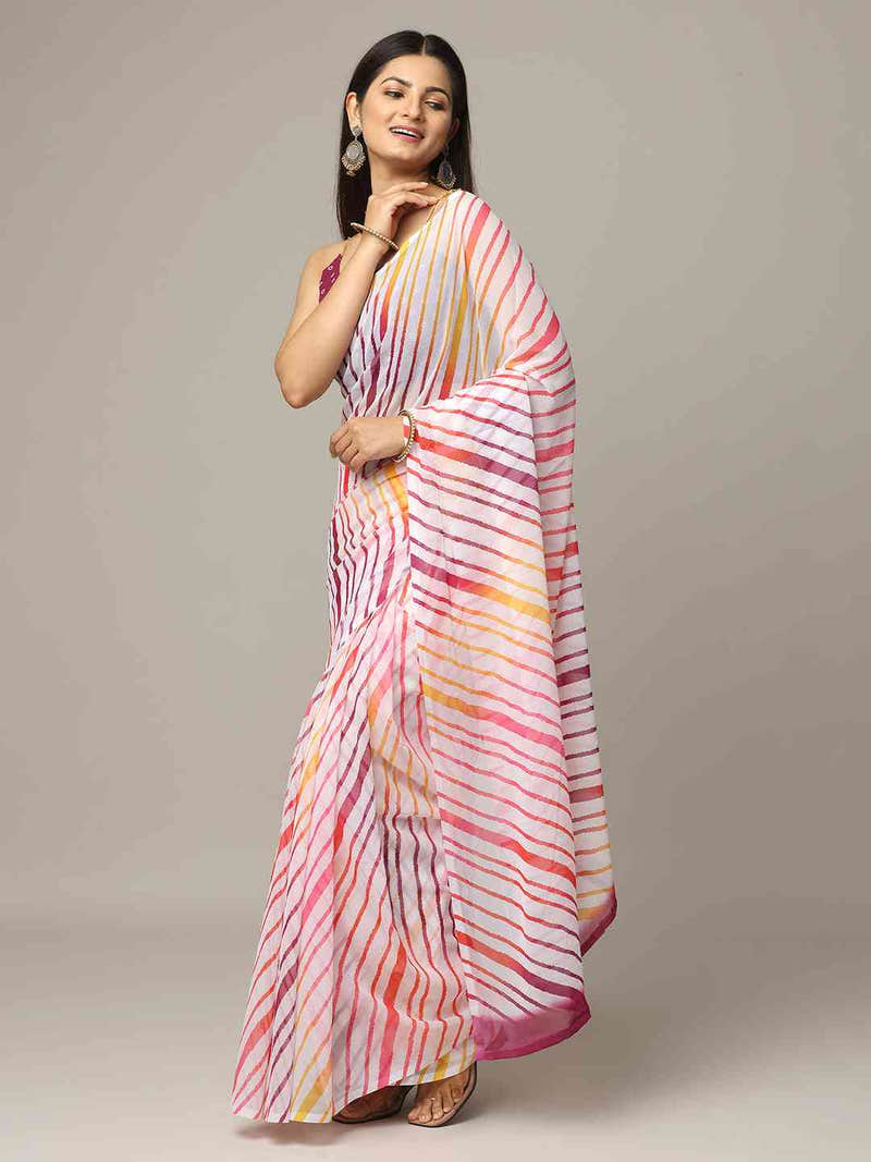 Leheriya Soft Georgette Digital Print Party Wear Saree