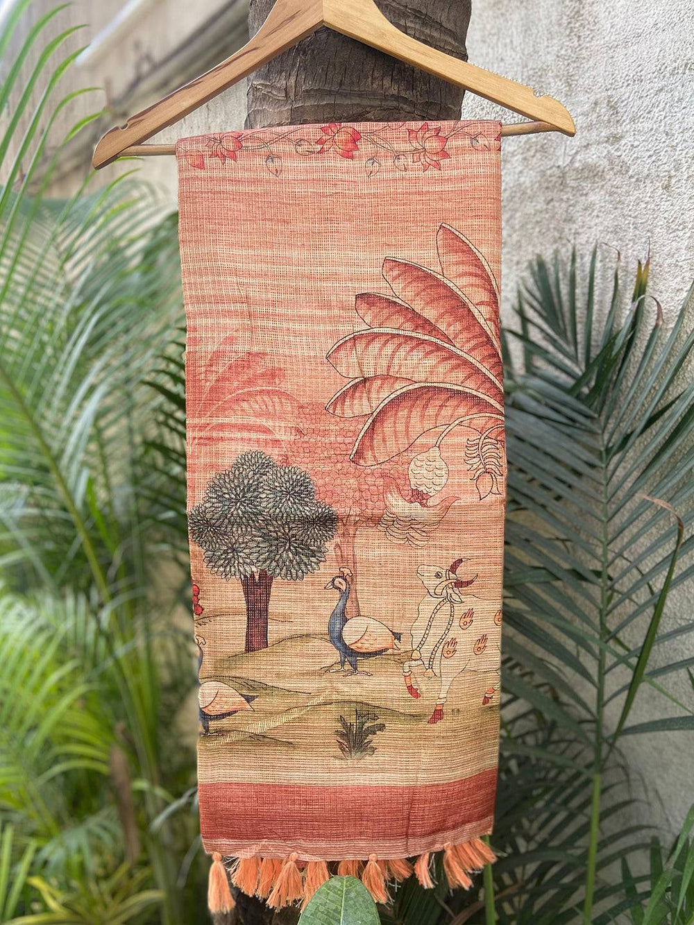 Soft Kota Doriya Silk Saree with Pichwai Prints & Rich Pallu