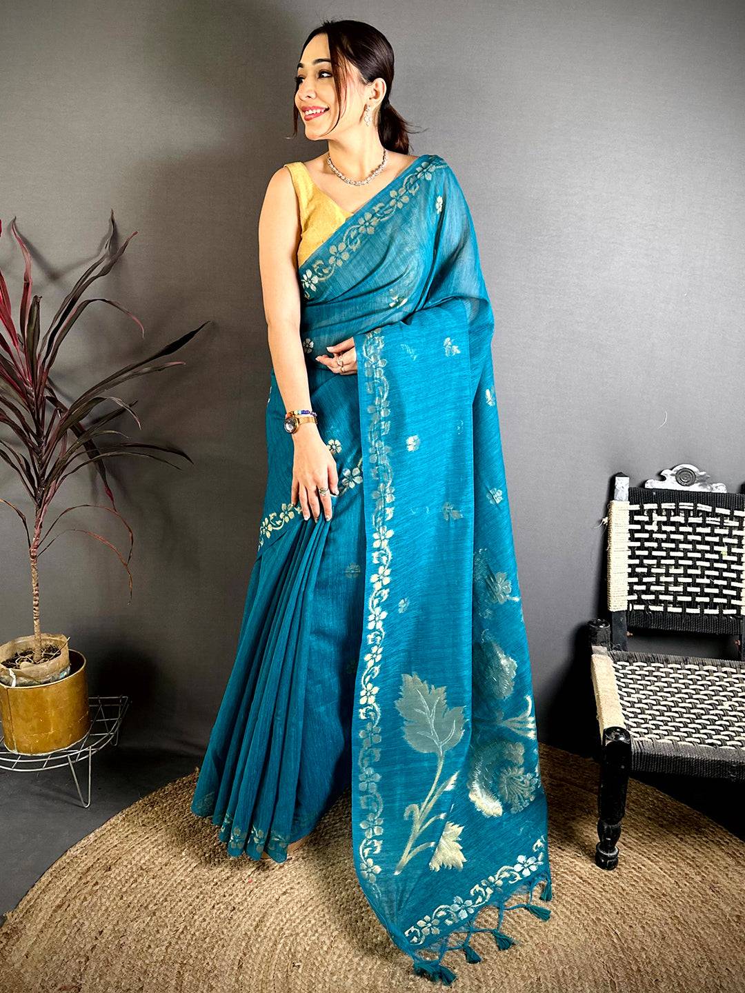 Rama Sona Chandi Khadi Ghicha Saree