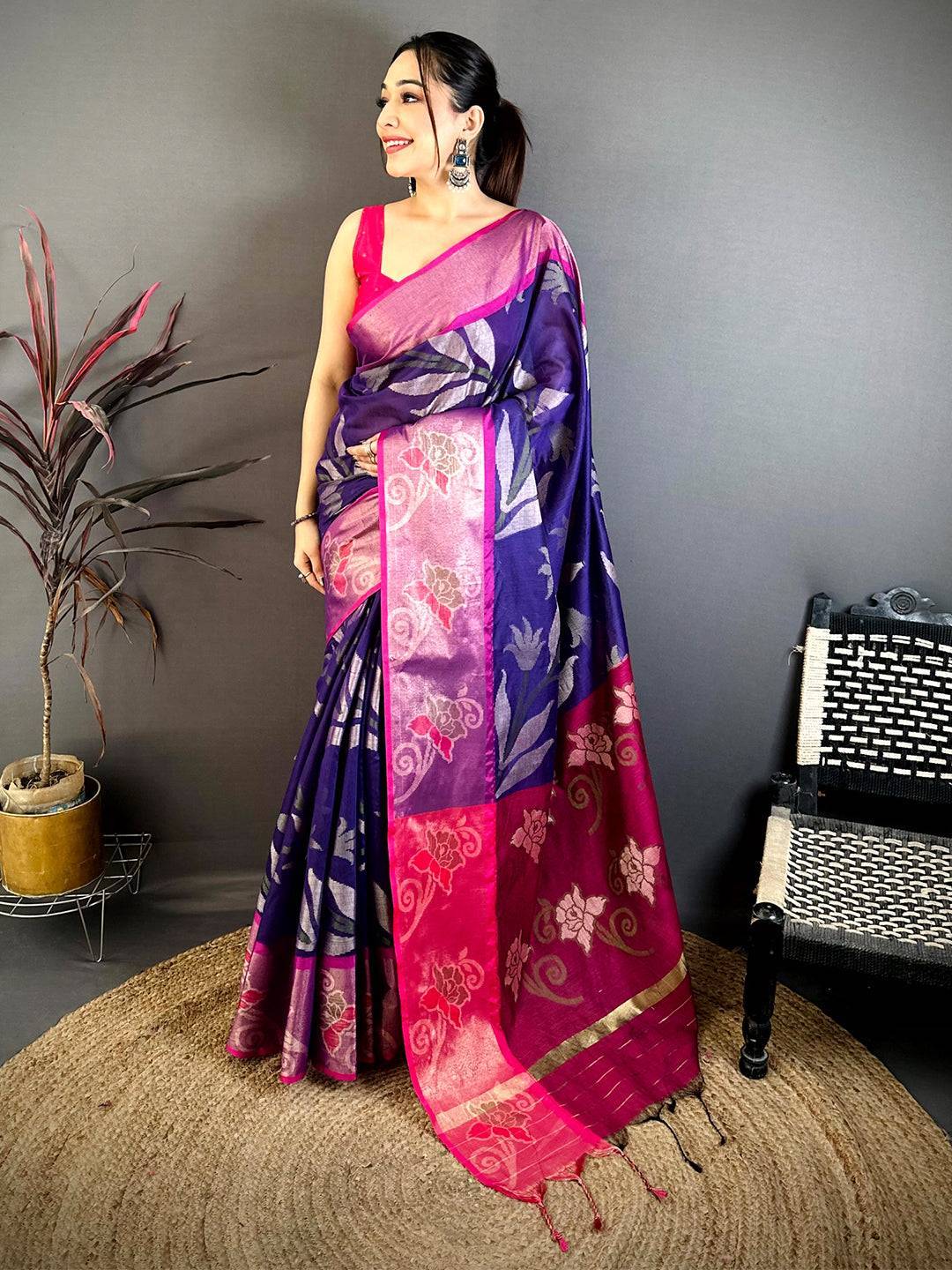 Royal Soft Chanderi Pochampally Ikkat Saree