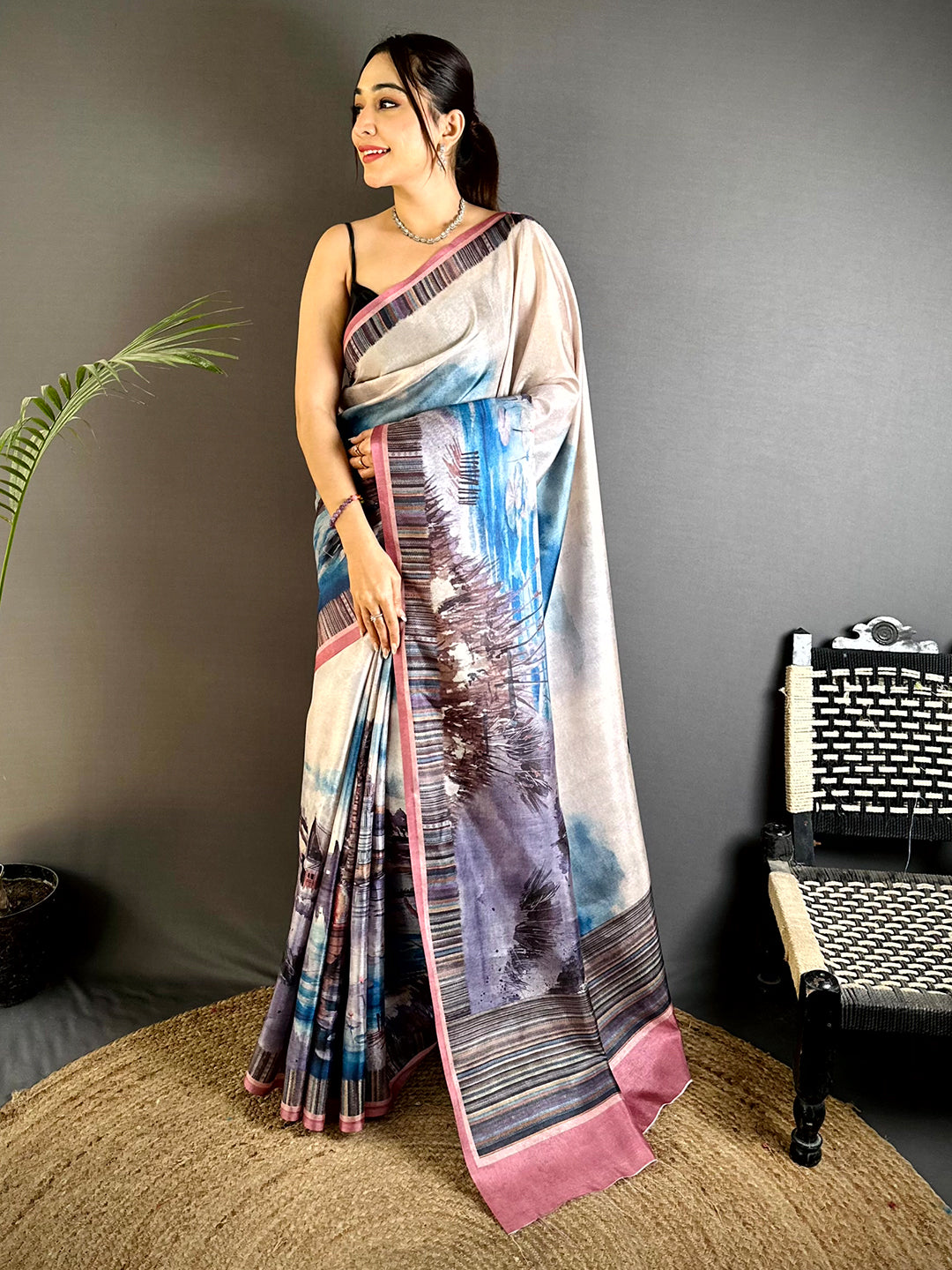 Heritage Japanese Poster Tussar Saree