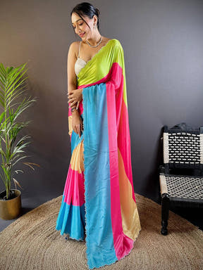 Vibrant Poly Chiffon Stone Work Saree

