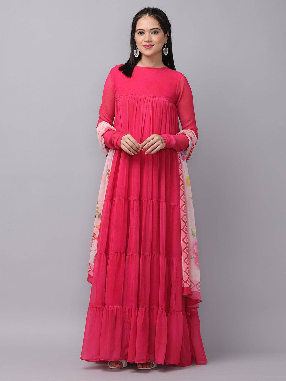 Front view of Majestic Rani Colored Long Dress