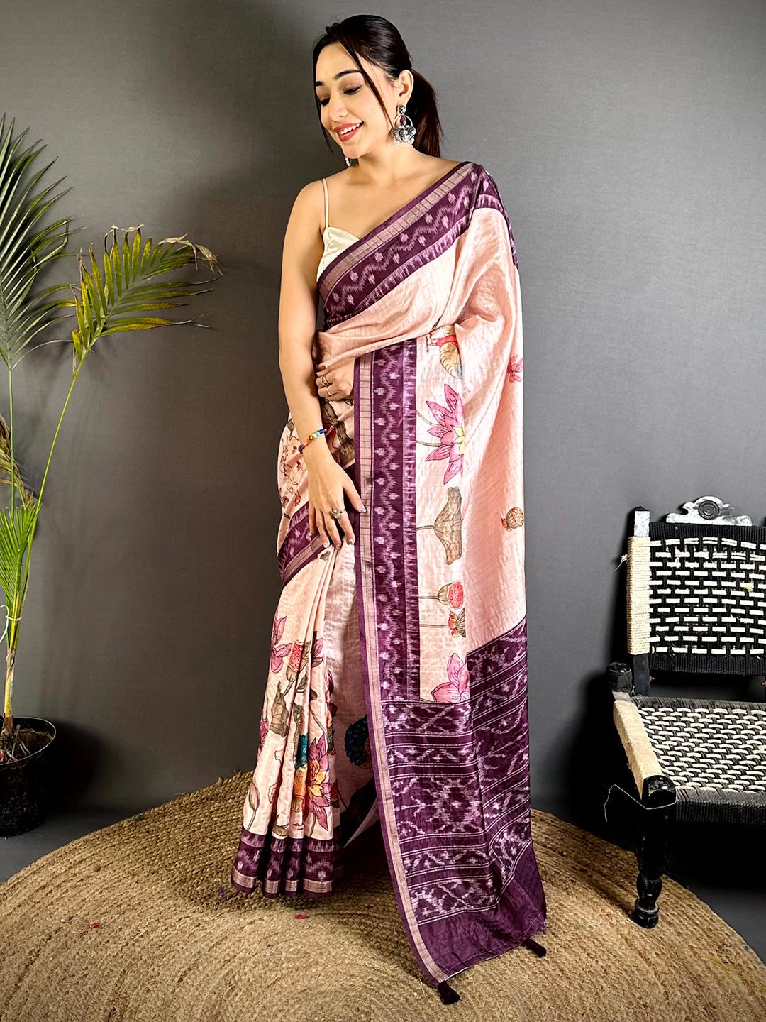 Heritage Slub Ghicha Tussar Saree