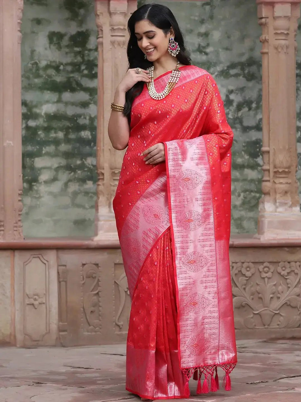 Kanjivaram Silk Saree with Zari Work 