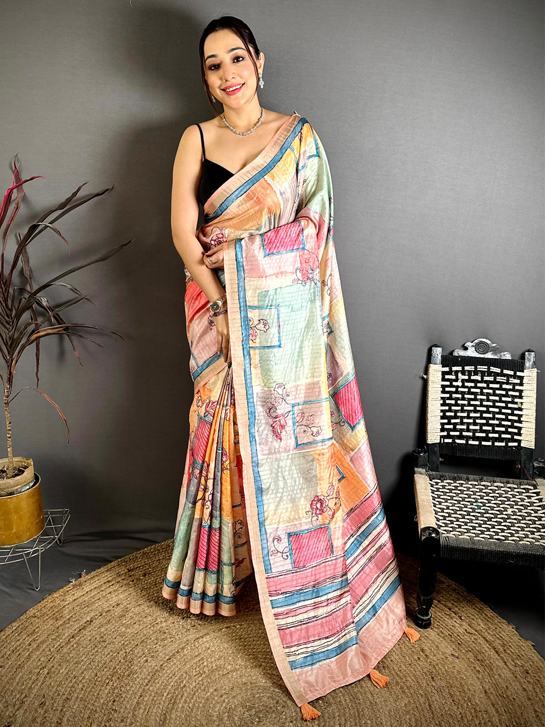 Royal Ghicha Weave Kalamkari Saree