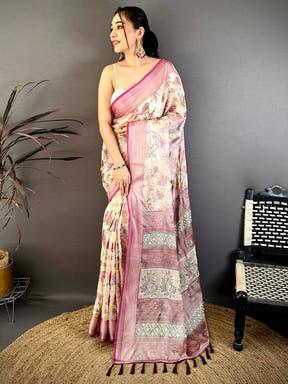 Opulent Brasso Floral Weaving Saree