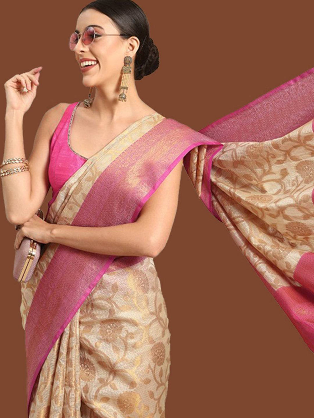 Radiance Kota Kora Gold Zari Saree