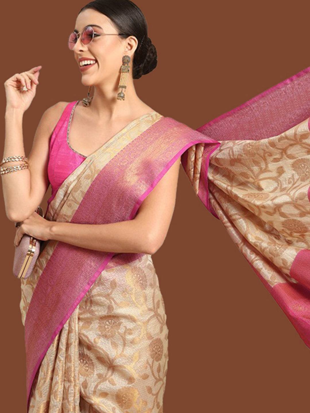 Radiance Kota Kora Gold Zari Saree