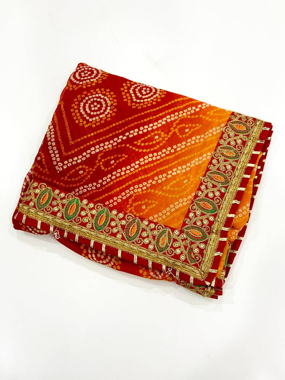 Regal Chiffon Foil Work Fancy Bandhej Saree