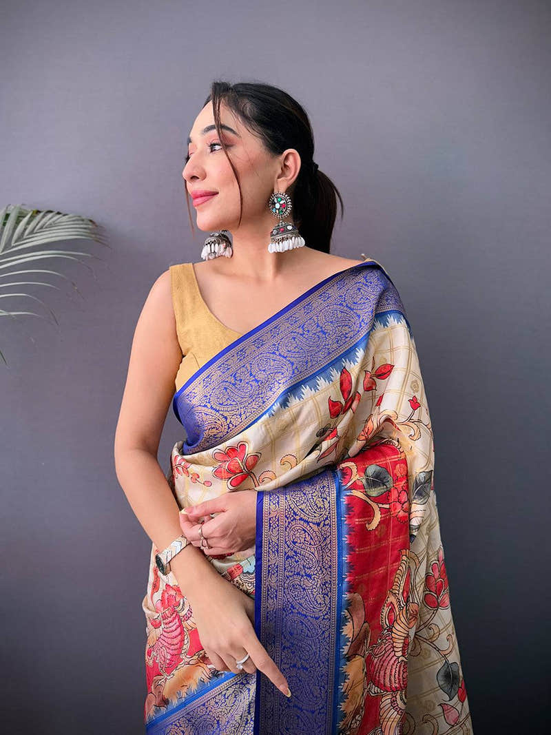 Ethereal Banarasi Kovai Rettapet Border Saree