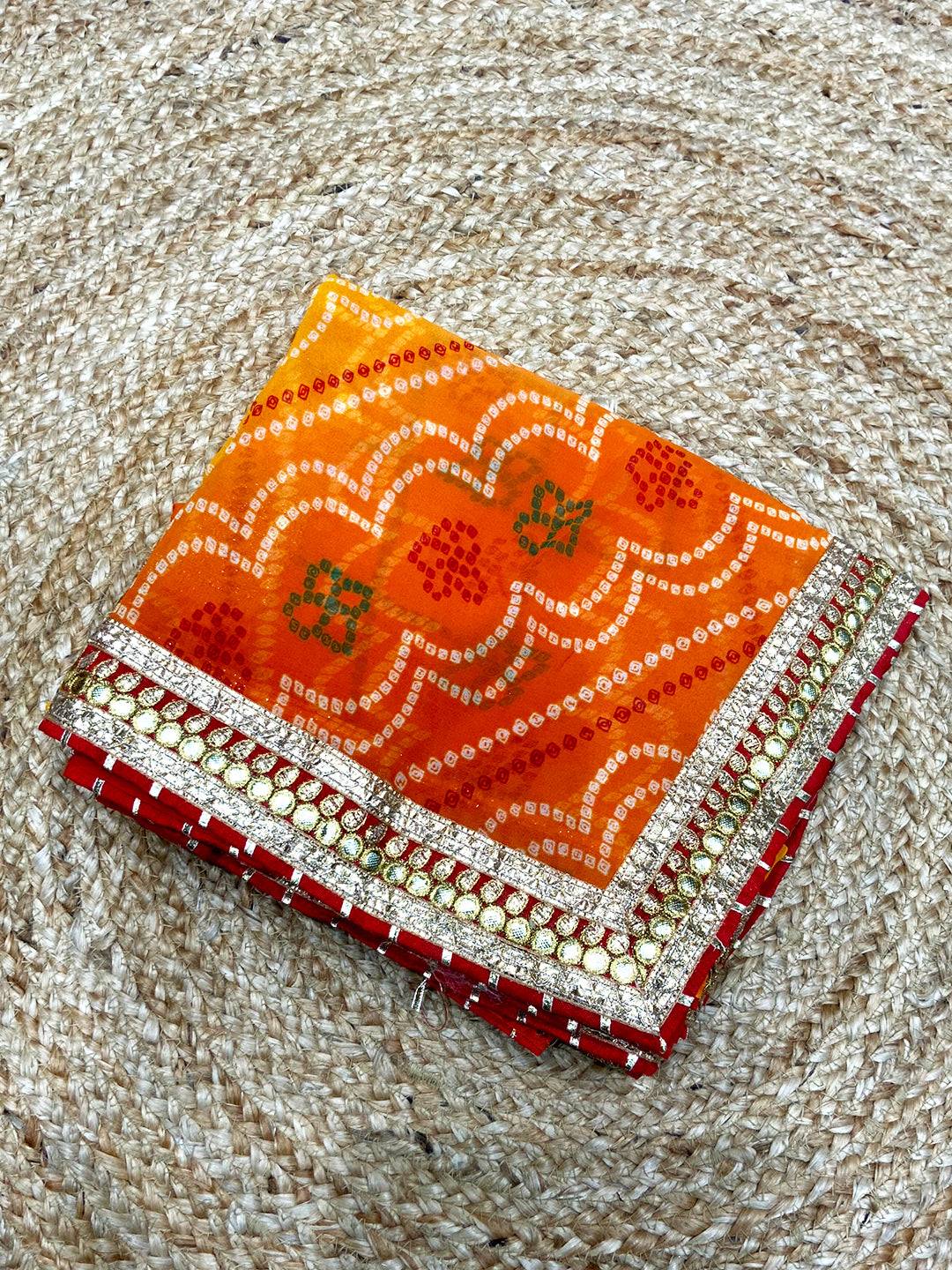 Graceful Chinnon Bandhej Print Saree