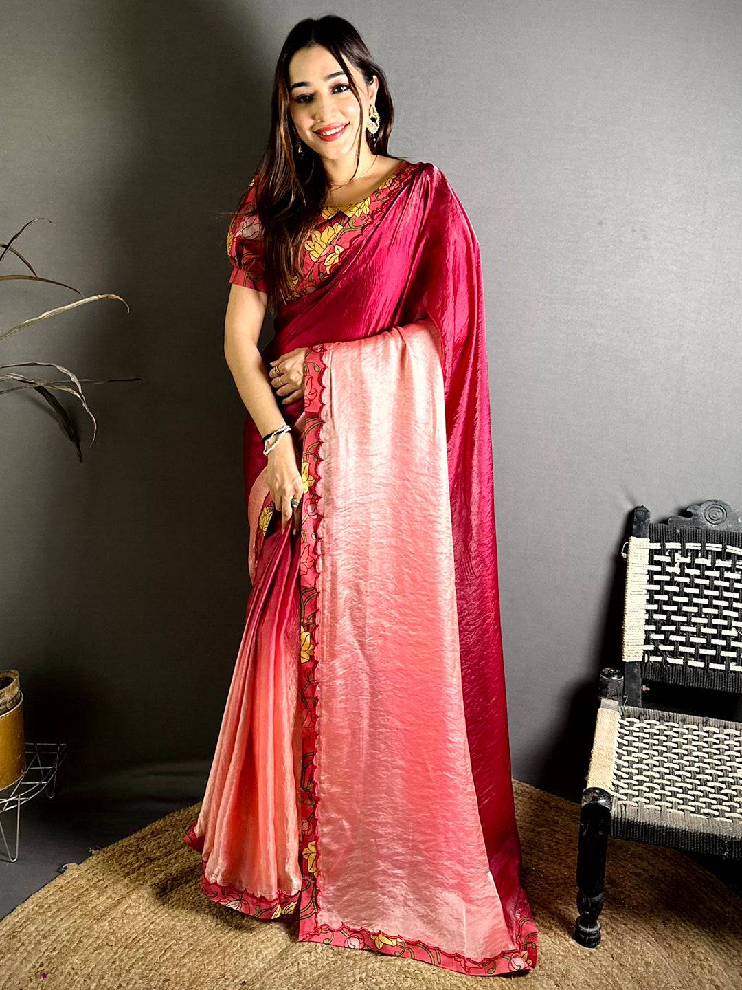 Regal Printed Silk Cutwork Border Saree