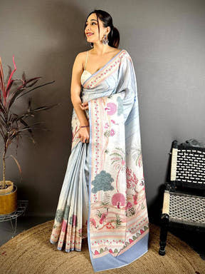 Classic Pichwai Peacock Tussar Saree