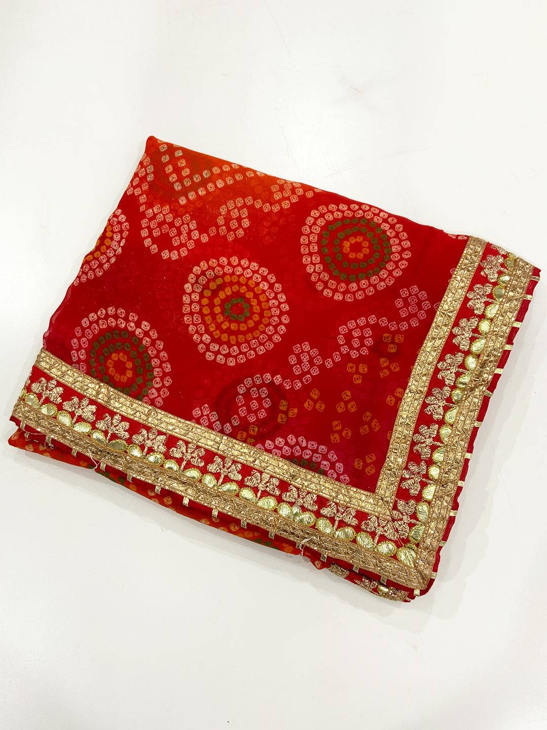 Royal Foil Work Bandhej Saree