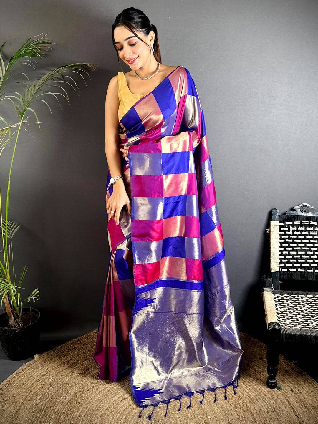 Square Grace Kanjivaram Silk Saree


