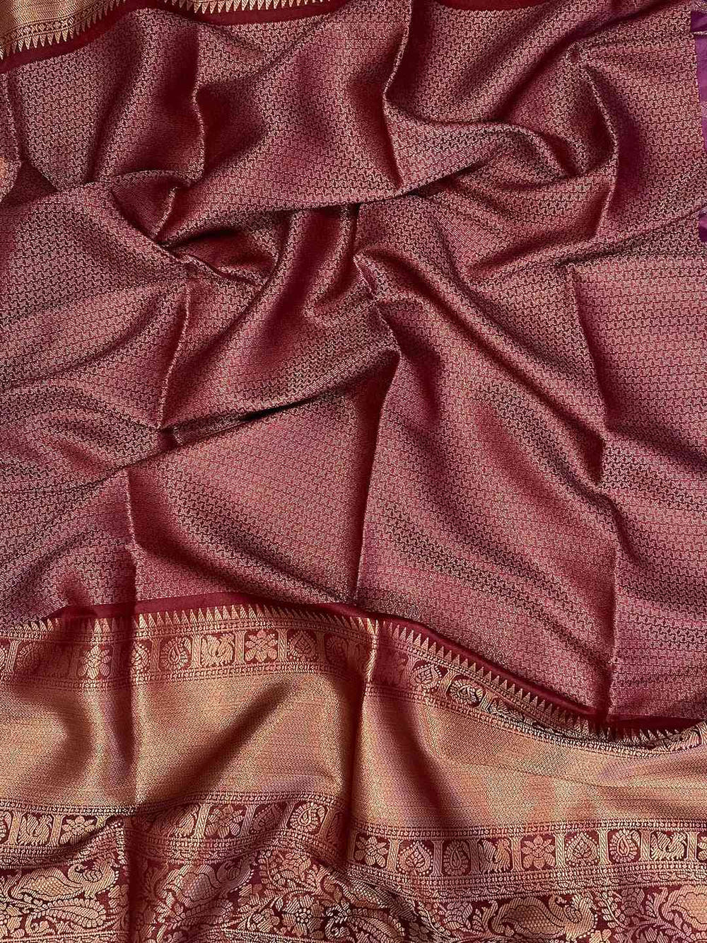 Close-up of Soft Silk Bandhej Saree fabric and print