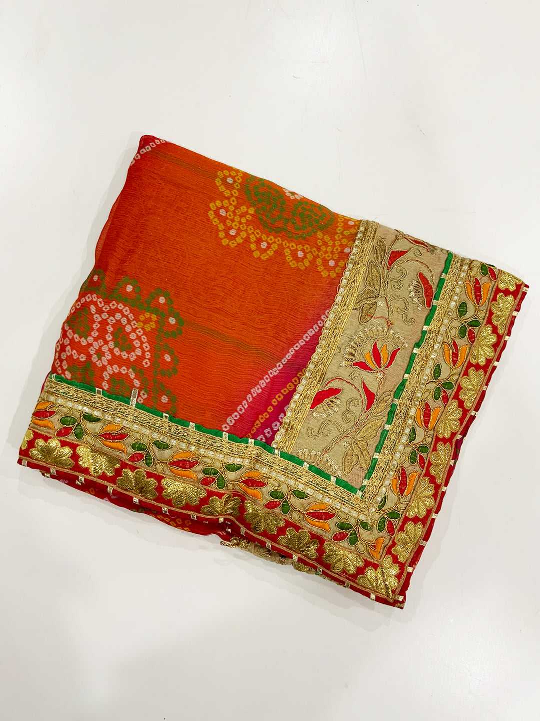 Exclusive Bandhej Foil Chiffon Saree