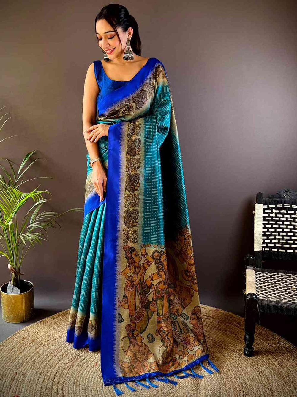 Rama Soft Silk Kalamkari Pallu Saree