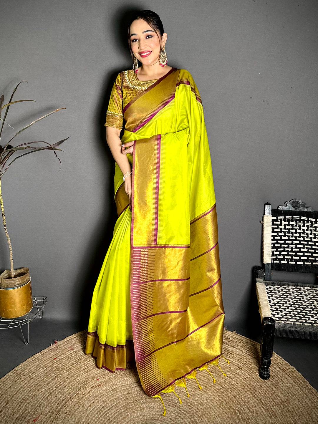 Elegant Soft Silk Solid Border Saree