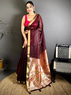 Radiance Floral Jacquard Rich Pallu Saree