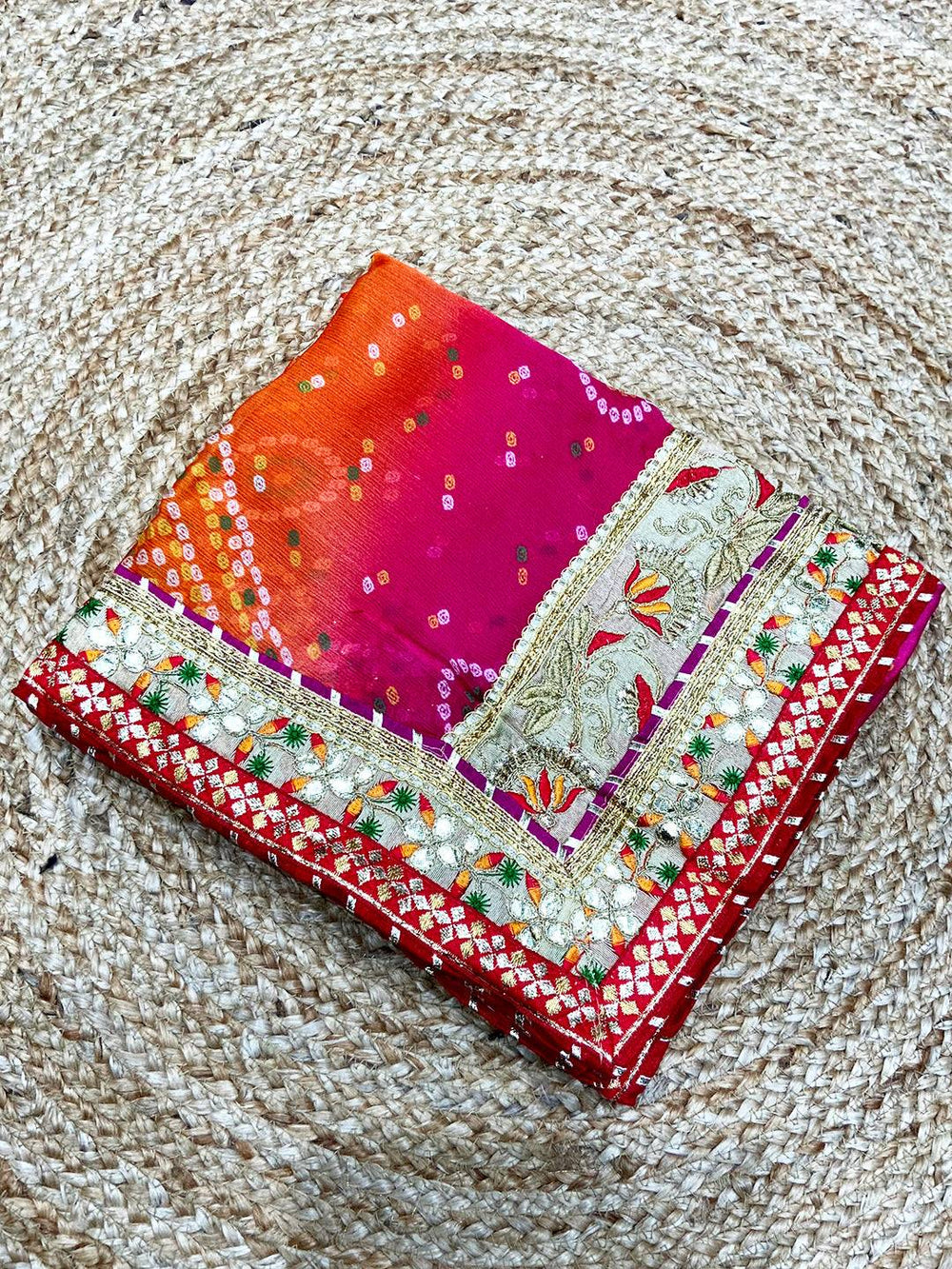 Festive Chinnon Foil Print Saree