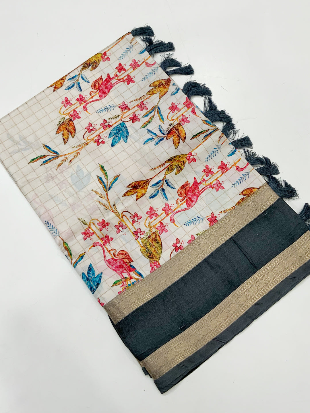Regal Kalamkari Satin Bentex Gadwal Saree
