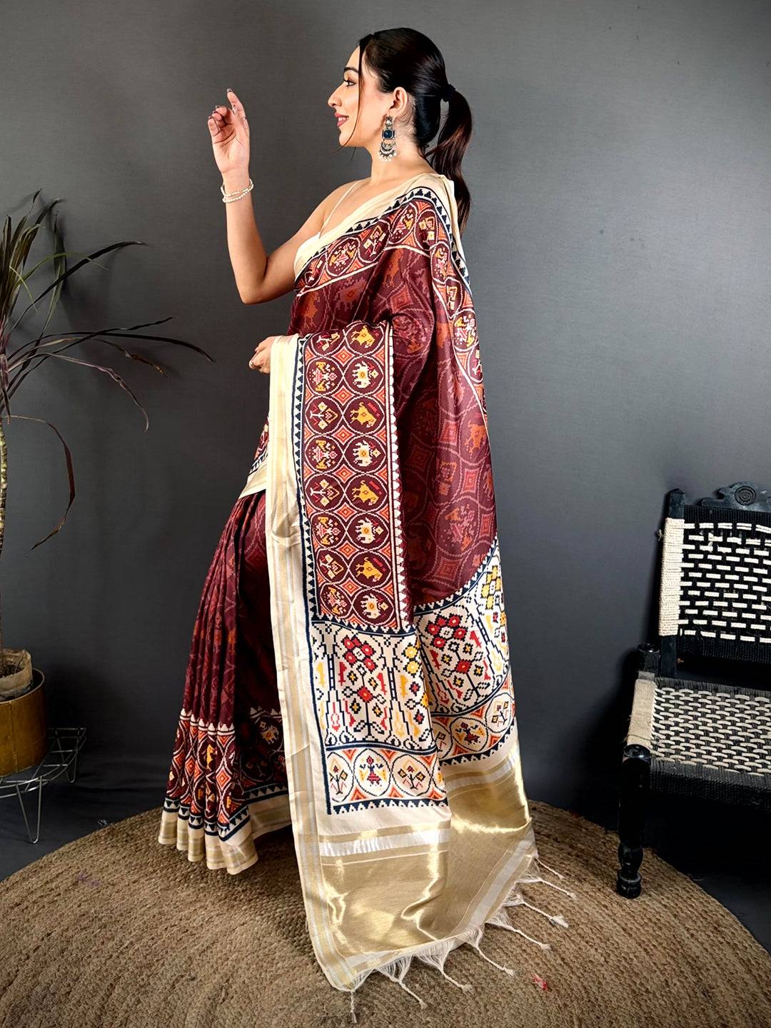 Regal Maroon Soft Kanchi Silk Saree