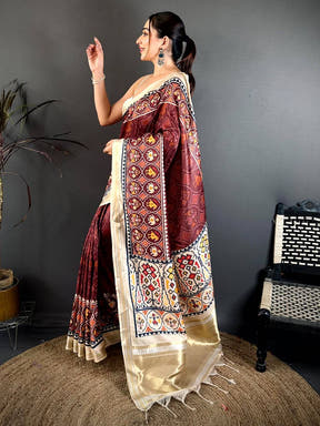 Regal Maroon Soft Kanchi Silk Saree