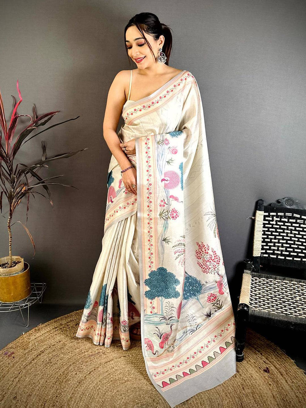 Heritage Pichwai Peacock Tussar Saree