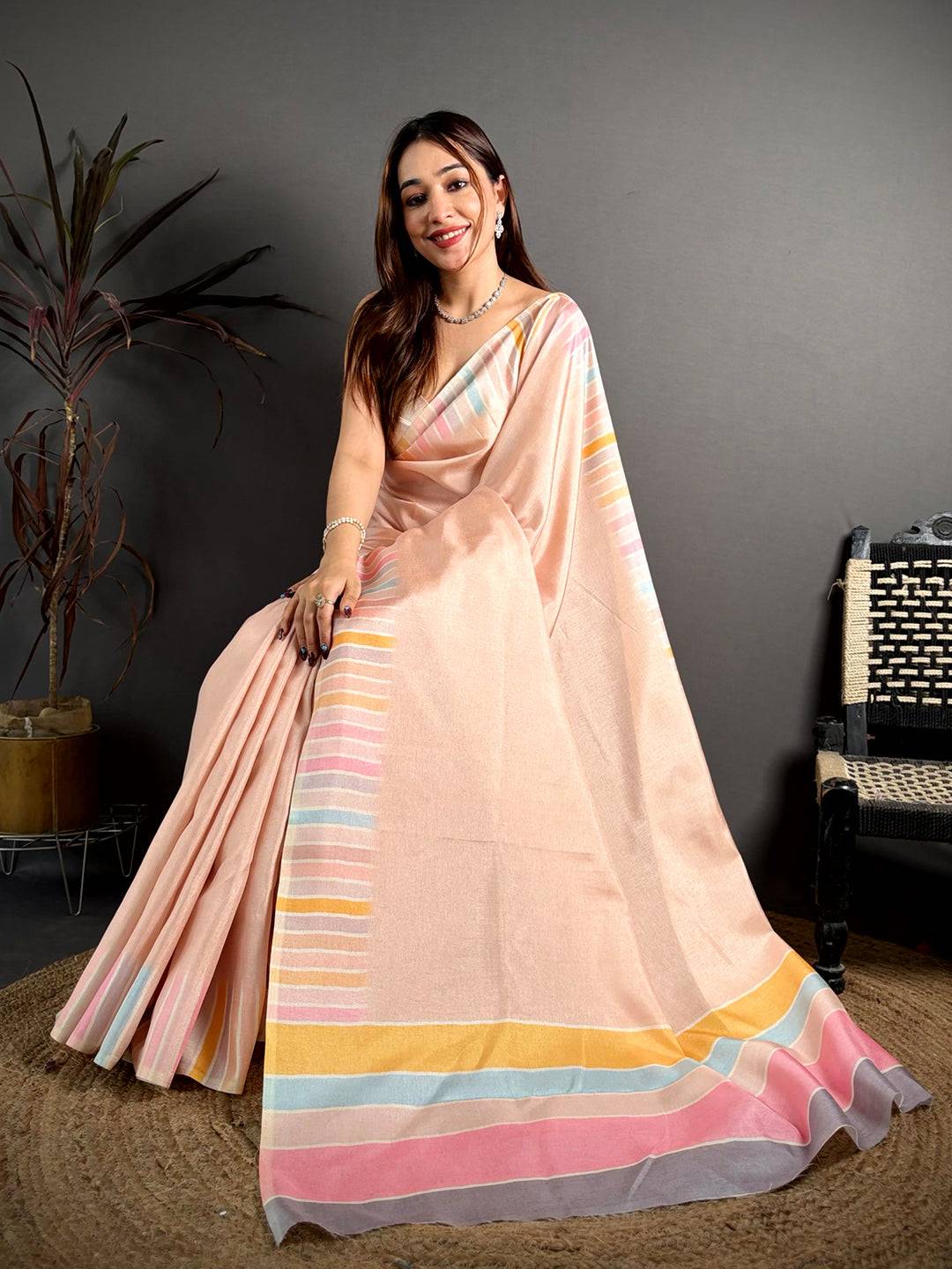 Classic Multicolour Soft Tussar Saree