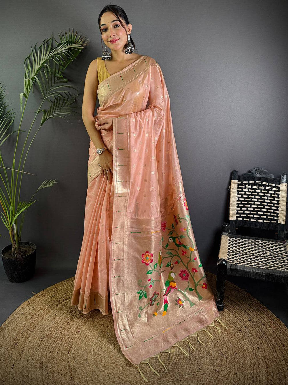 Royal Minakari Weave Soft Organza Paithani Saree

