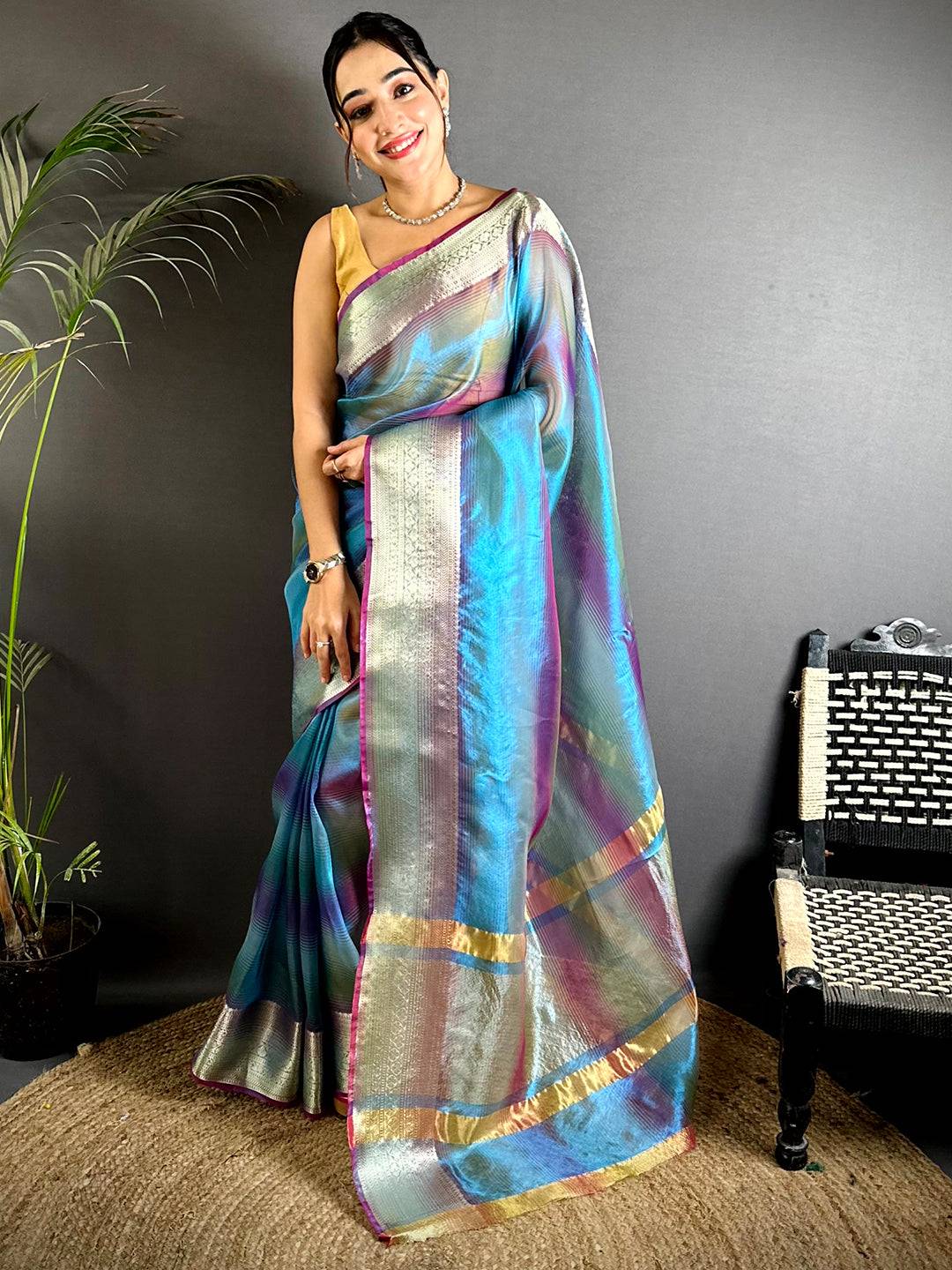Radiance Dual Tone Tissue Silk Saree

