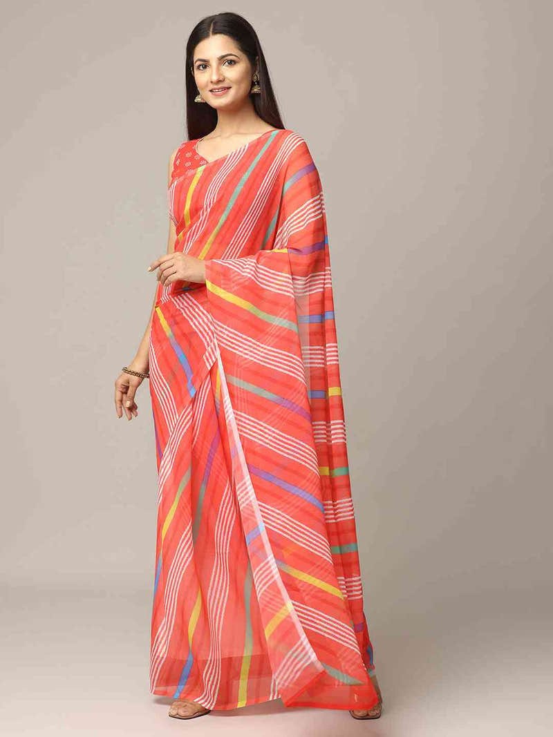 Leheriya Soft Georgette Digital Print Party Wear Saree