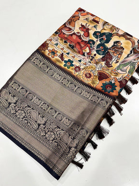 Heritage Bloom Kalamkari Silk Saree

