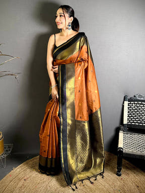 Radiant Katan Silk Zari Woven Design Saree