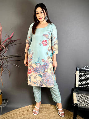 Mul Cotton Kalamkari Half D Neck Kurti