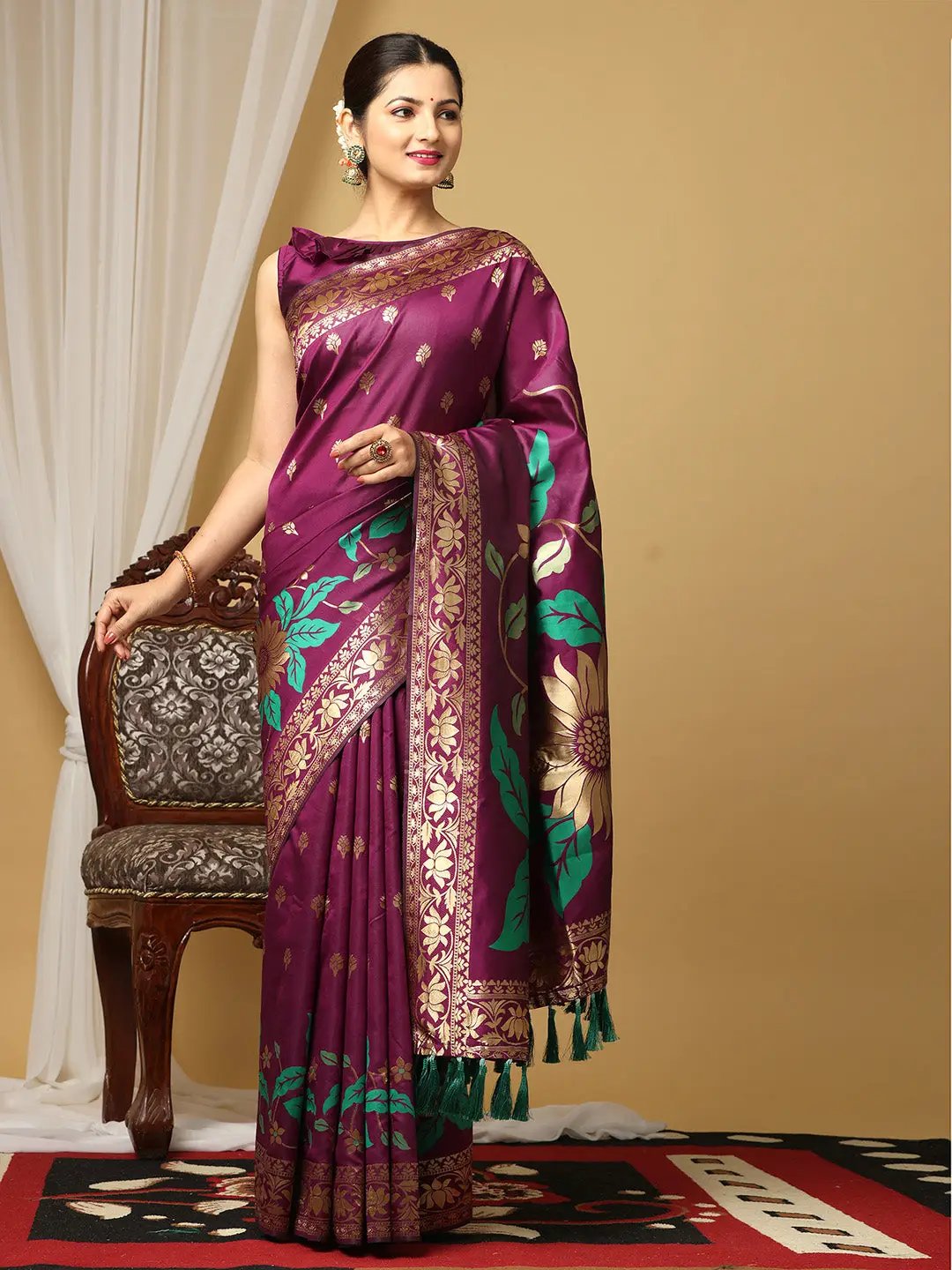  Banarasi Katan Silk Zari Desine Saree