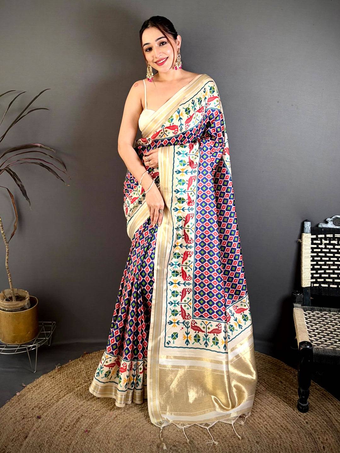 Radiant Ikkat Soft Kanchi Silk Saree
