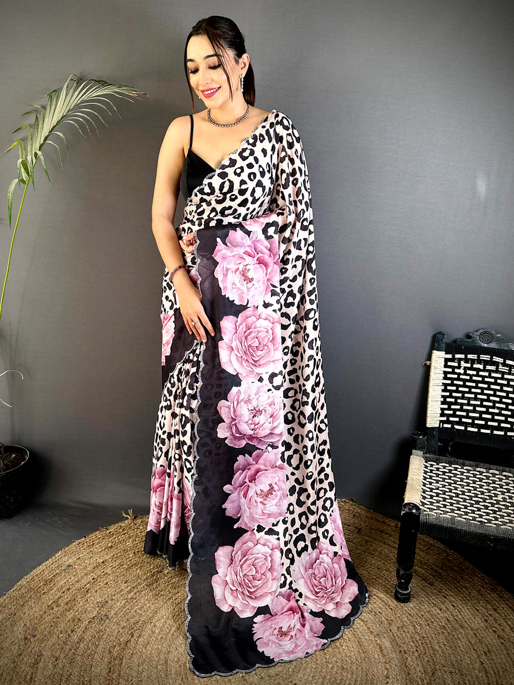 Tradition Swarovski Chinnon Floral Saree