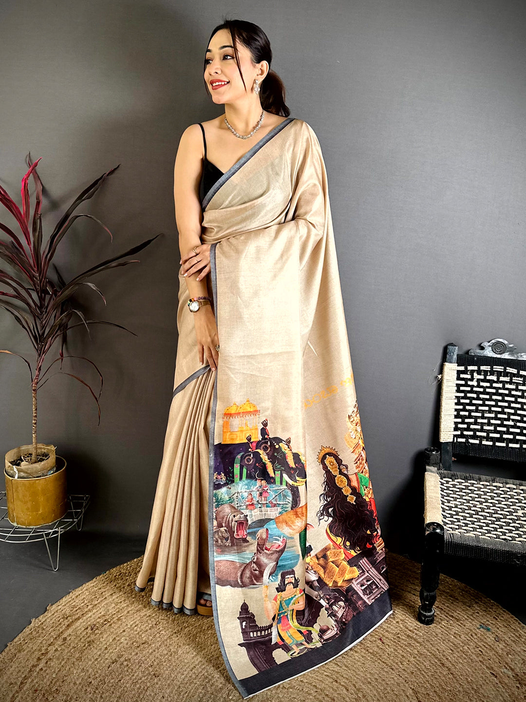Karnataka Artistic Cultural Print Saree