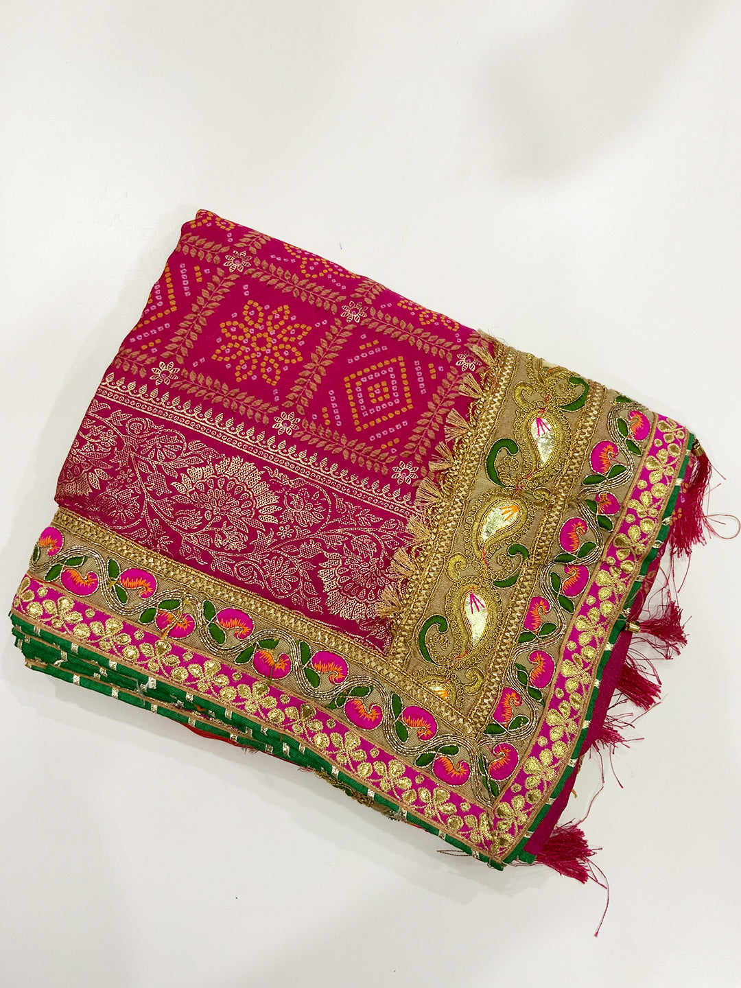 Festive Chinnon Chiffon Foil Work Saree