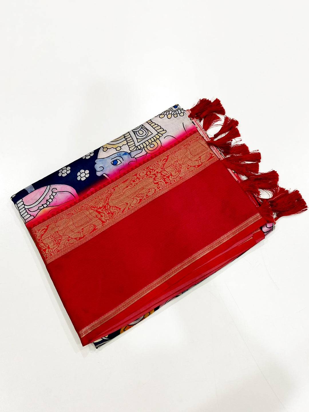 Regal Olive Banarasi Kalamkari Silk Saree